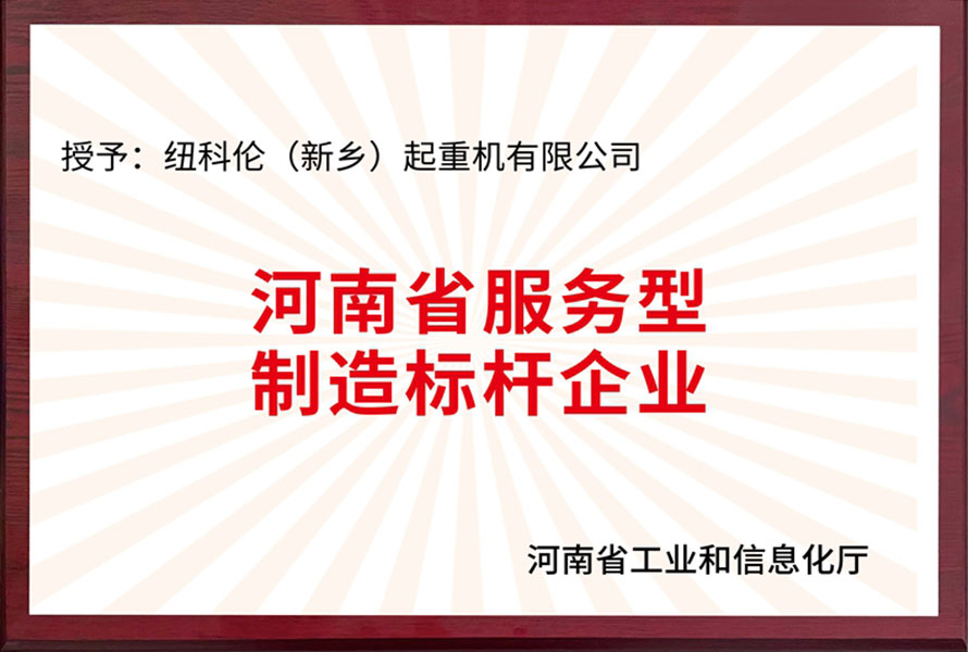 河南省服務(wù)型制造標(biāo)桿企業(yè)